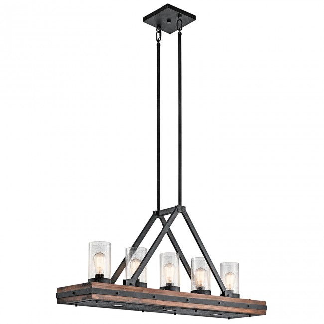 Auburn Stained Five-Light Linear Chandelier