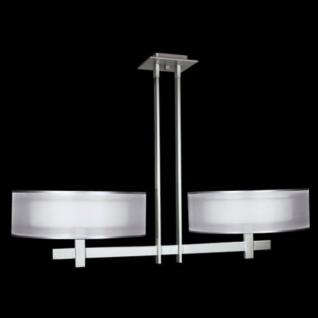 Six-Light Island Pendant in Silver Leafed Finish