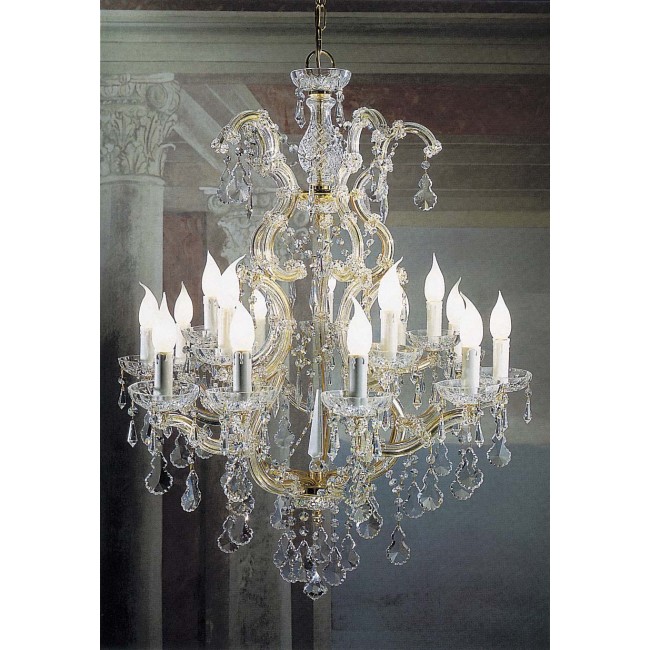 15 Lights Maria Theresa crystal chandelier dressed with clear crystals