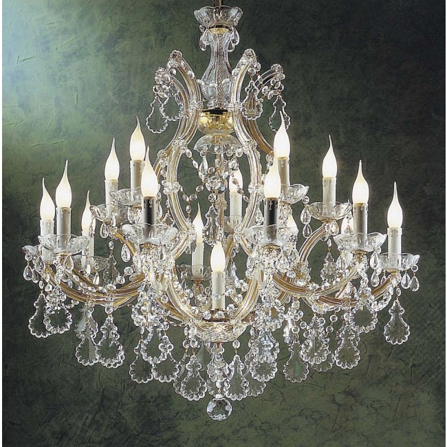 16 Lights Maria Theresa crystal chandelier dressed with clear crystals