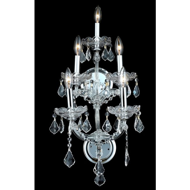 5 Light crystal wall sconce