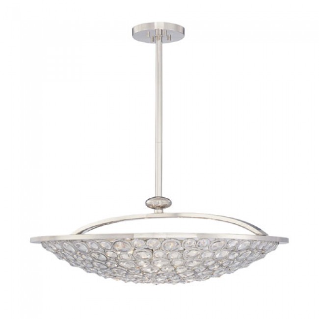 Magique Polished Nickel Five-Light Bowl Pendant