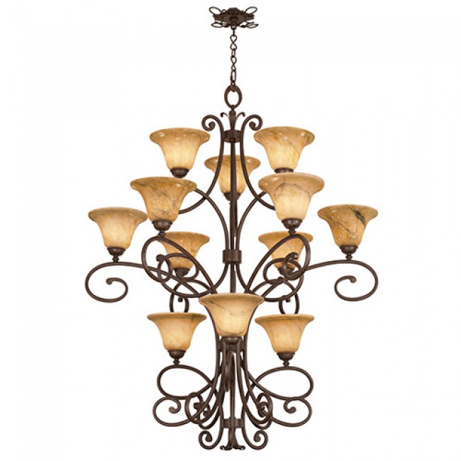 Kalco Lighting Amelie Tortoise Shell 12-Light Chandelier