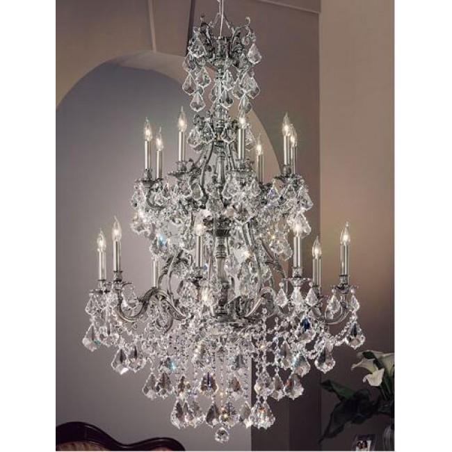  Pewter Sixteen-Light Chandelier