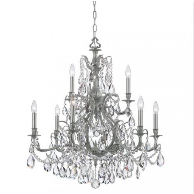 Pewter Nine-Light Chandelier with Swarovski Elements