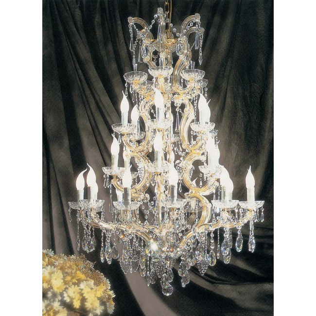 24 Lights Maria Theresa crystal chandelier droped with hand-cut crystals