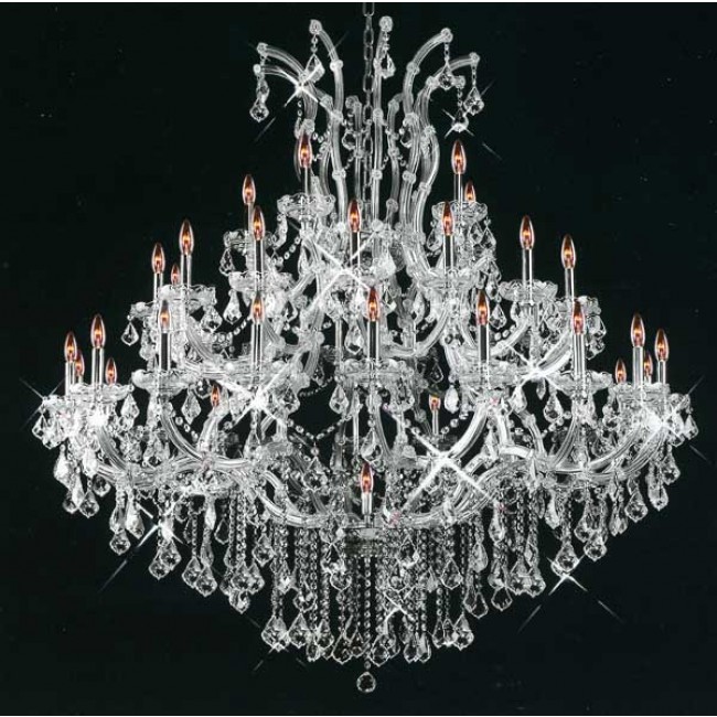 Maria Theresa chandelier dressed with fantastic crystal in polished chrome finish