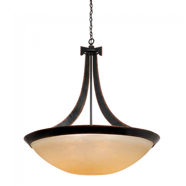 Copenhagen Antique Copper 40-Inch Wide Six-Light Pendant