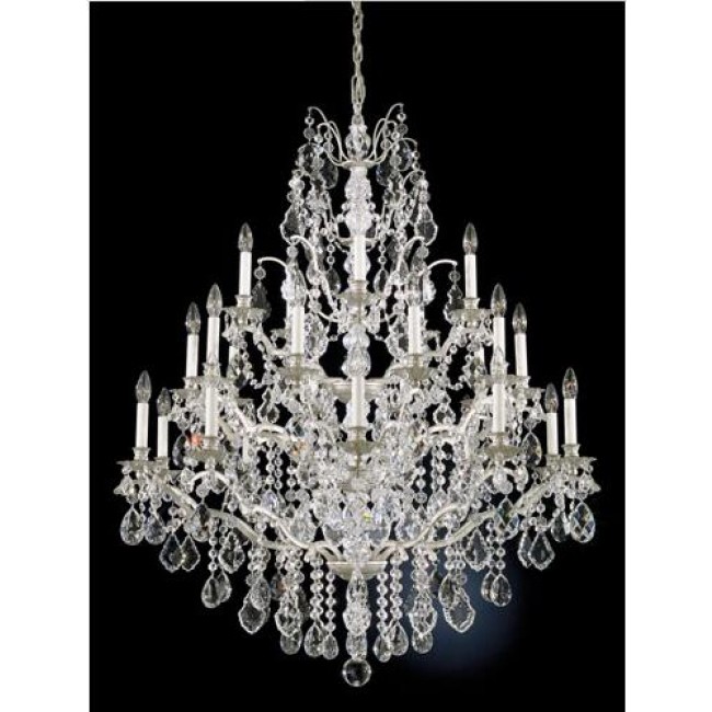 Silver 25-Light Clear Legacy Collection Chandelier, 40W x 48H x 40D