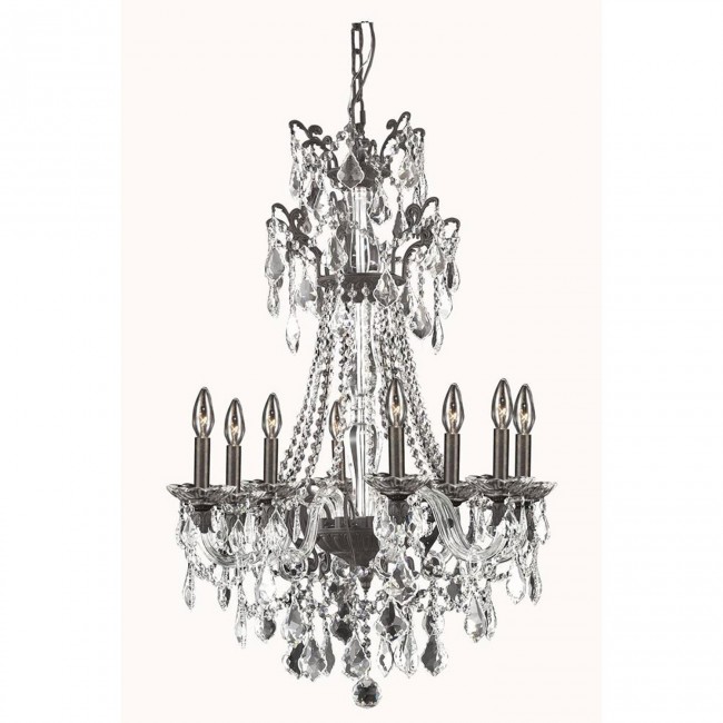  Imperia Dark Bronze Eight-Light Chandelier with Swarovski Elements Crystal