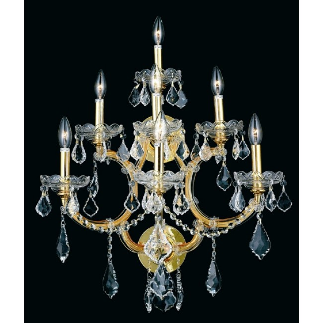 7 Light crystal wallsconce