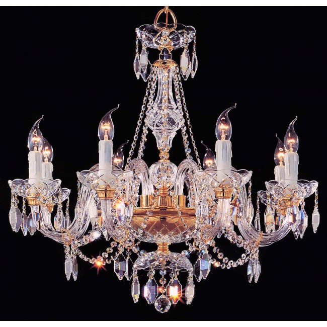 Gold plated 8 Lights Bohemian Crystal chandelier 