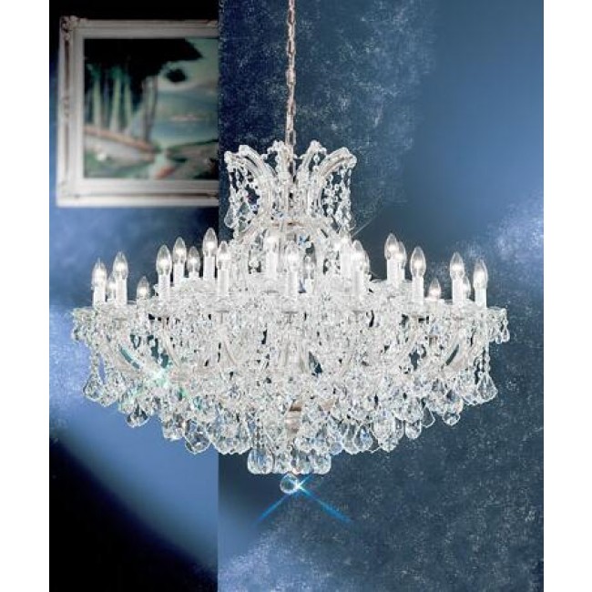 Chrome Thirty One-Light Chandelier with Crystalique Accents