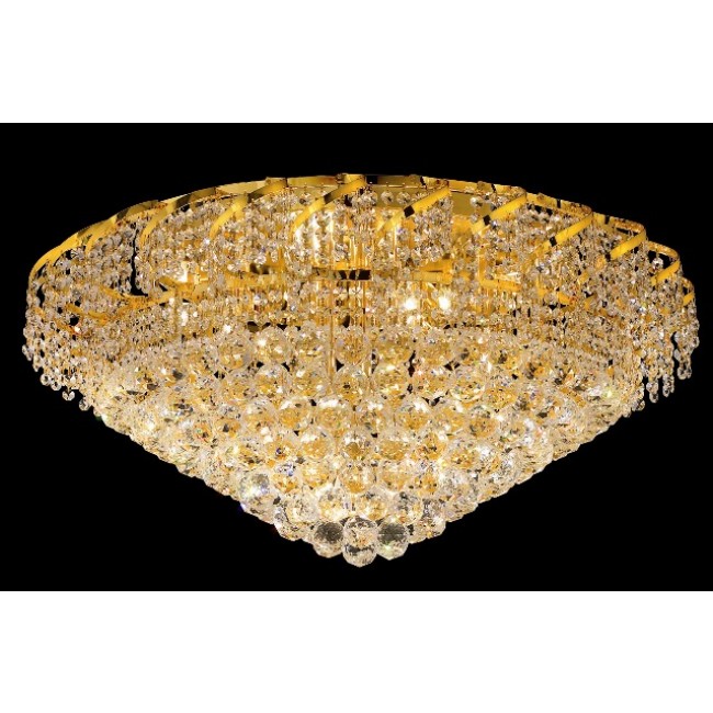 crystal flush mount ceiling light with 25% full lead crystals