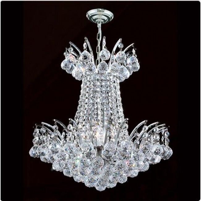 Four-Light Chrome Finish with Clear-Crystals Chandelier