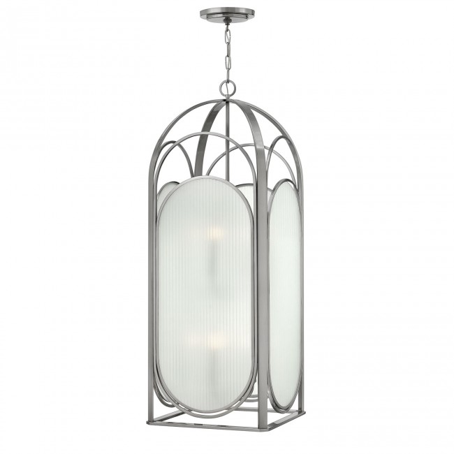 Brushed Nickel Eight-Light Foyer Pendant