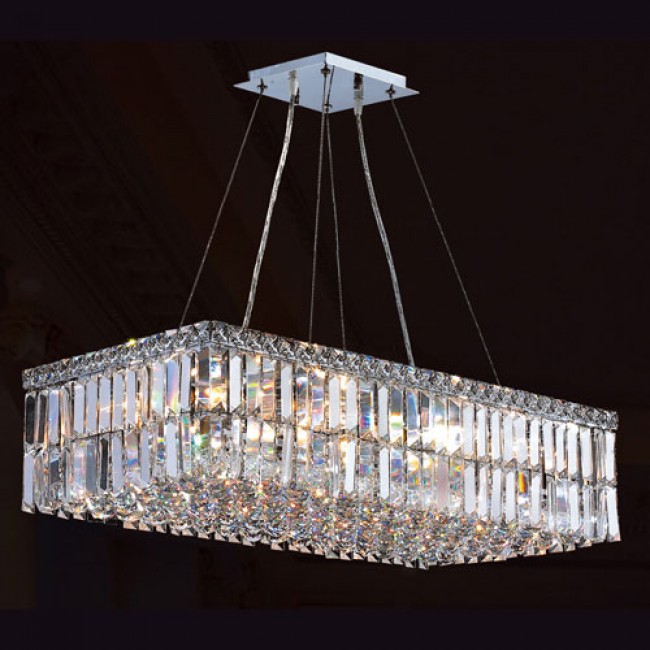 Corp Cascade 16-Light Chrome Finish with Clear-Crystals Chandelier