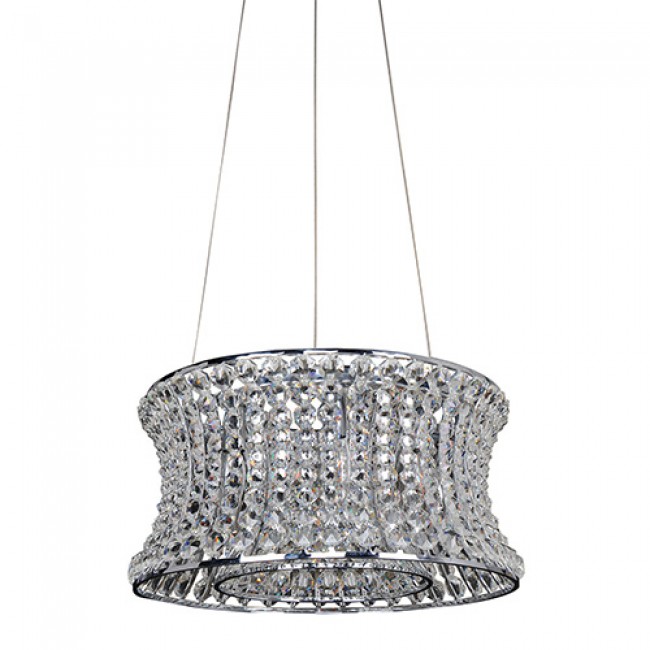 Chrome Six-Light Round Drum Pendant