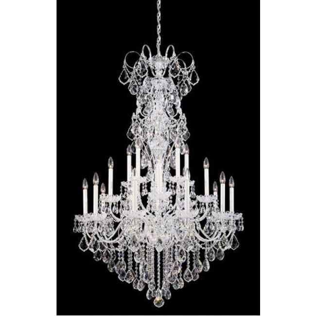Silver 20-Light Clear Heritage Handcut Crystal Chandelier, 36W x 56H x 36D