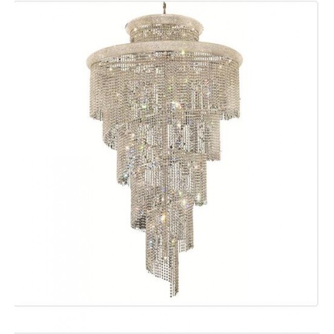 Chrome Forty-One Light 48-Inch Chandelier with Royal Cut Clear Crystal