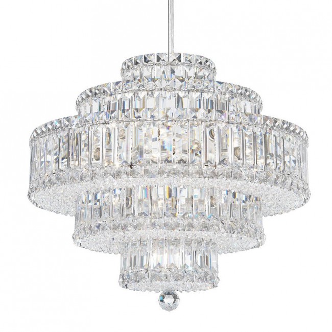 Contemporary Crystal Chandelier in polished chrome finish
