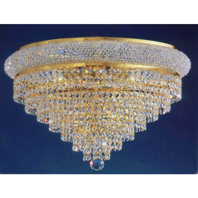 crystal flush mount ceiling light with 25% full lead crystals