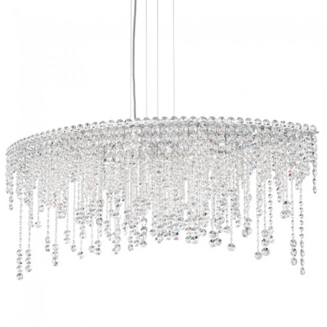 Stainless Steel Eight-Light Eye Short Pendant with Clear Heritage Crystal