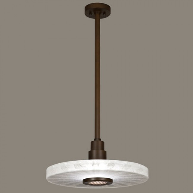 Crystal Bakehouse One-Light Pendant in Bronze Finish with Handcrafted, Polished Block of Crystal Shards