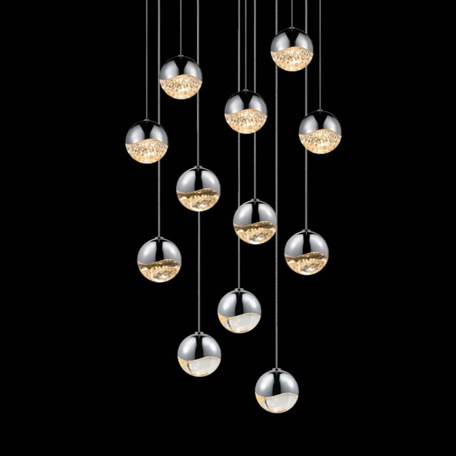 Polished Chrome 12-Light LED Pendant