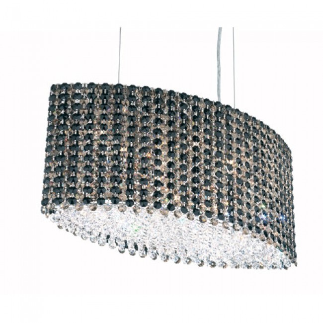 Stainless Steel Nine-Light Jaguar Swarovski Elements Pendant Light, 21W x 9.5H x 21D
