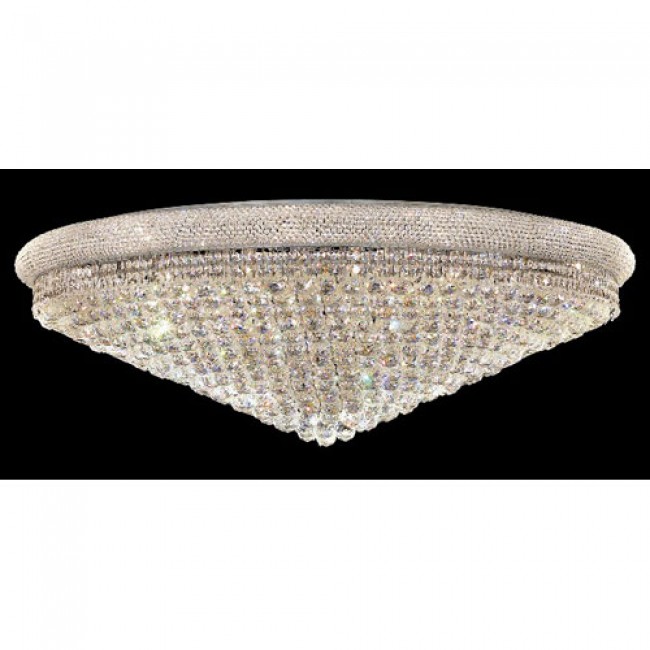  Primo Chrome Thirty-Three Light Flush Mount with Royal Cut Clear Crystal