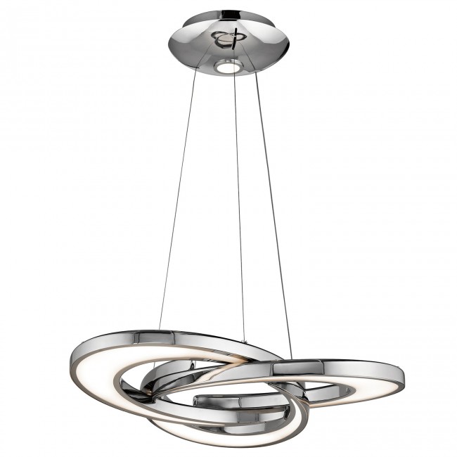 Chrome 28-Inch Three-Light LED Pendant