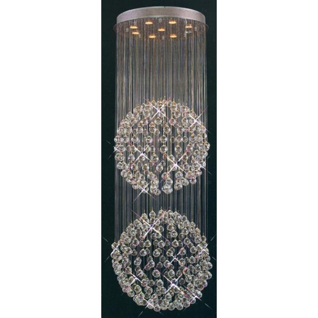 9 light polished chrome galaxy Contemporary Crystal Chandelier 
