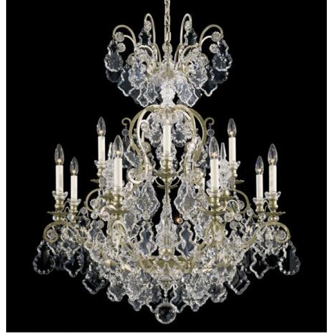 Silver 13-Light Clear Heritage Handcut Crystal Chandelier, 32W x 37H x 32D
