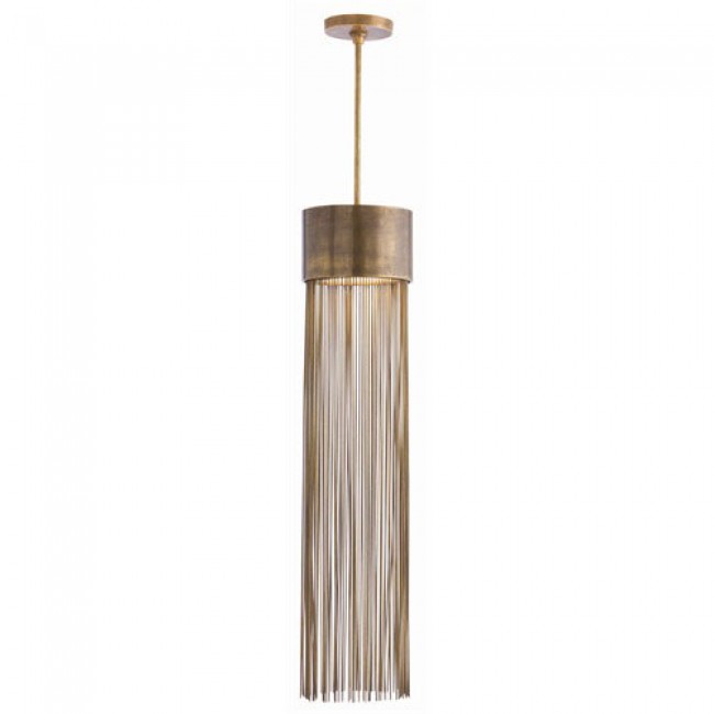 Berti Two-Light Solid Brass and Glass Pendant
