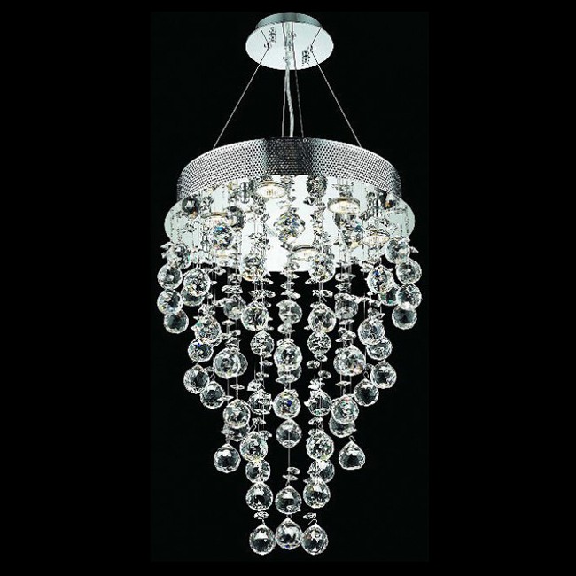 7 light polished chrome Contemporary Crystal Chandelier 