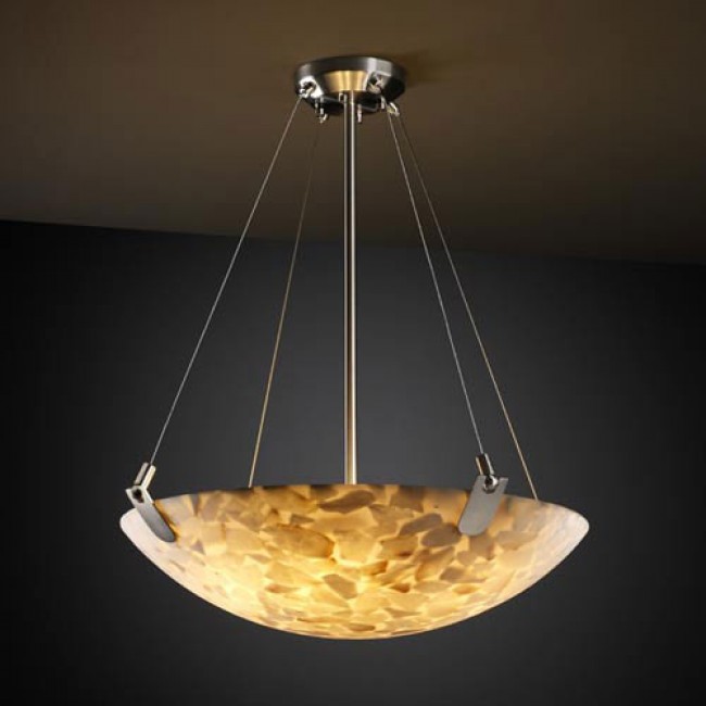 Group Alabster Rocks! 36-Inch Bowl 6000 Lumen LED Pendant with U-Clips