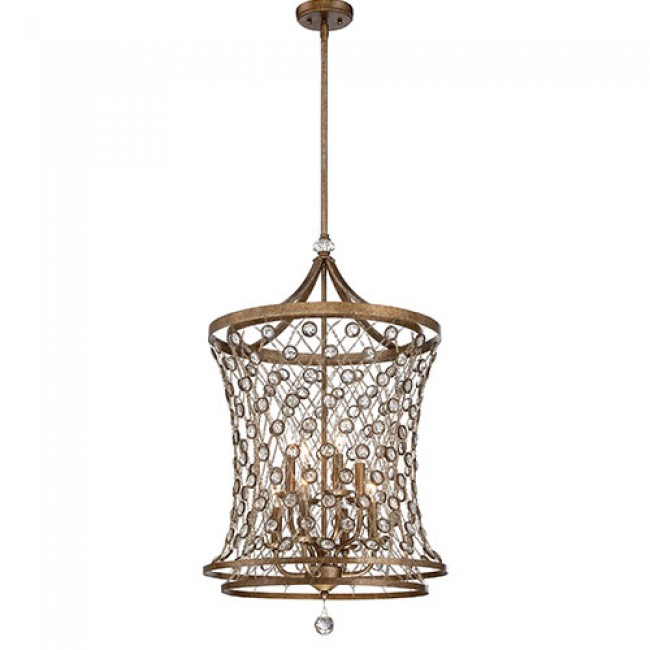 Vel Catena Arcadian Gold Eight-Light Foyer Pendant