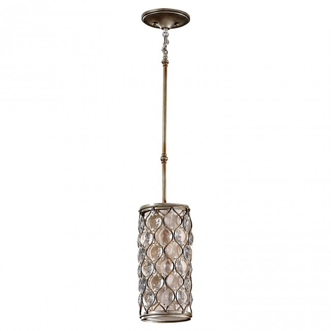 Burnished Silver Crystal Pendant