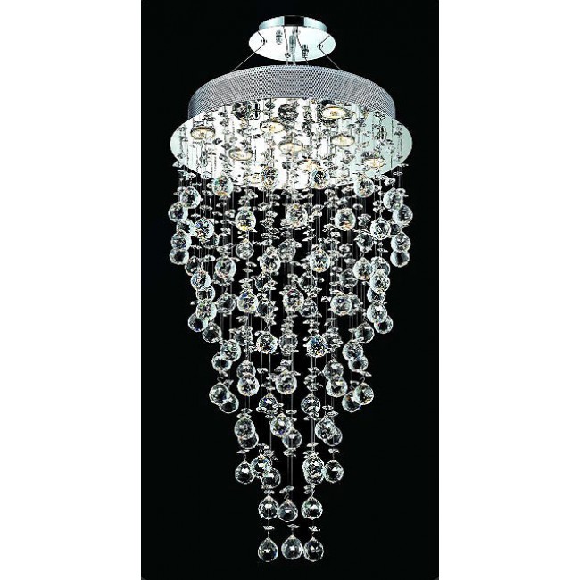 9 light polished chrome galaxy Contemporary Crystal Chandelier 