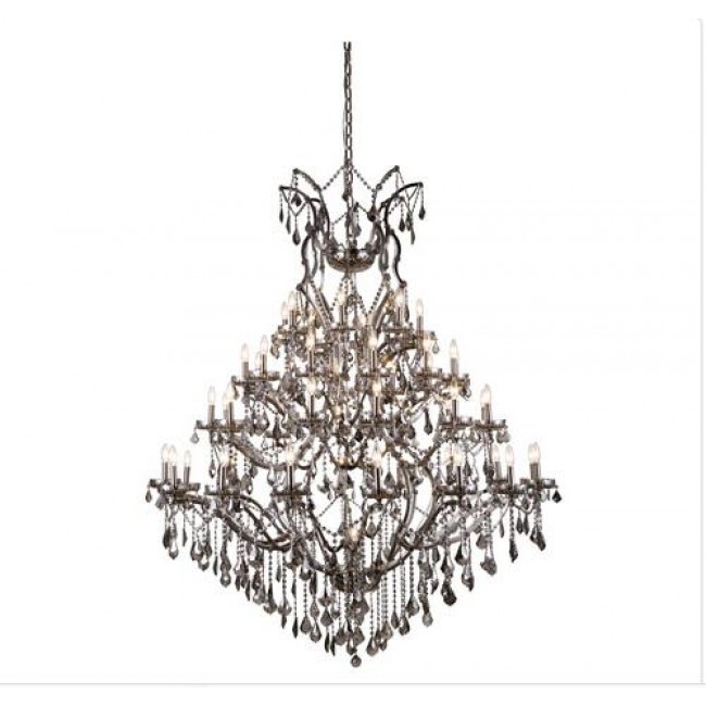 49-Light Chandelier With Silver Crystals