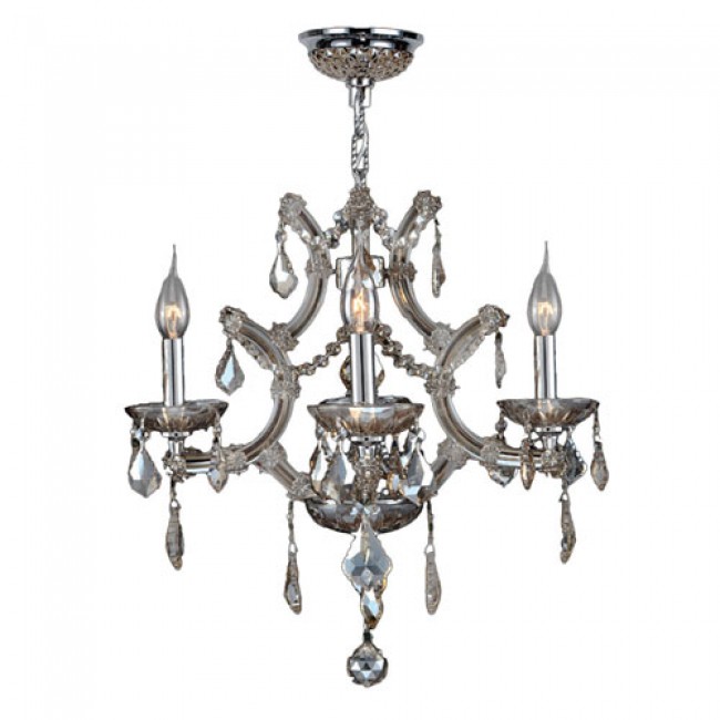 Polished Chrome Four-Light Chandelier