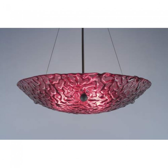 Bowl Large Phantom Red Bowl Pendant with 34-Inch OA Drop