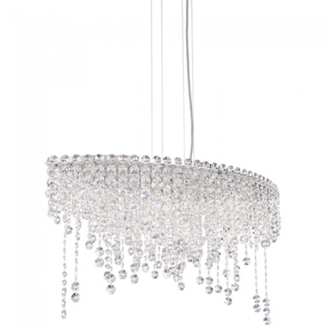 Stainless Steel Six-Light Eye Short Pendant with Clear Heritage Crystal