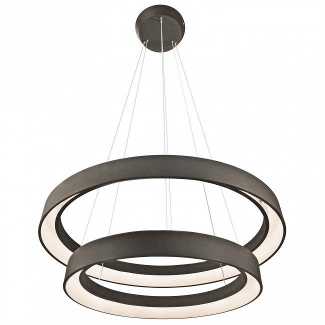 Sand Textured  Black Two-Light LED Round Pendant