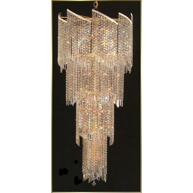 Entryway/ foyer crystal chandelier in gold plated finish