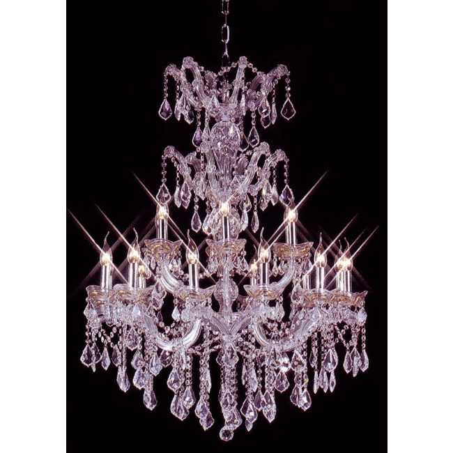 18 Lights Maria Theresa crystal chandelier dressed with clear crystals