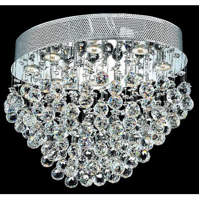 8 light polished chrome Contemporary Crystal Chandelier dressed with crystal ball