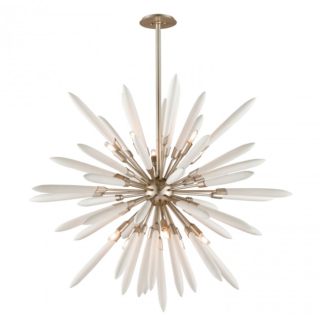 Silver Leaf Ten-Light Pendant