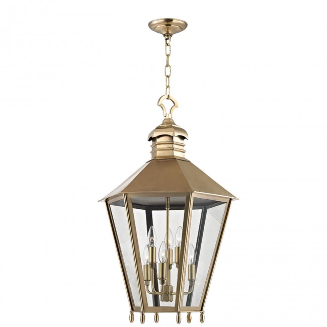 Aged Brass Six Light Pendant